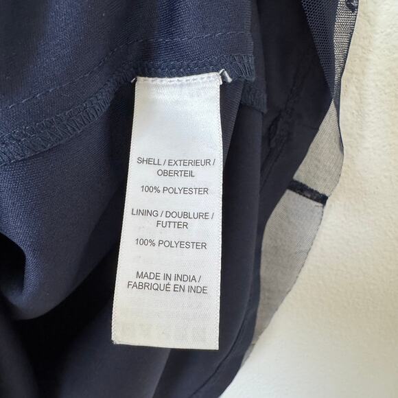 Adrianna Papell Navy Sequin Beaded Spaghetti Strap Mini Dress Size 2 - Picture 10 of 13